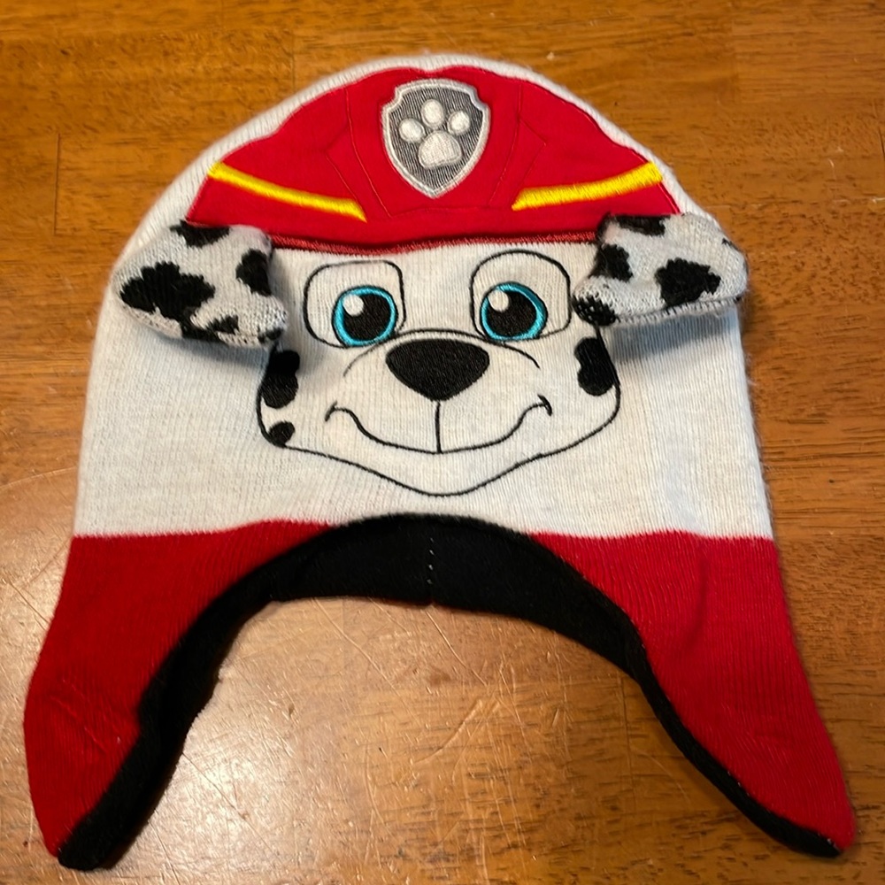 Winter fleece lined, Marshall, paw patrol hat covers ears, soft and warm